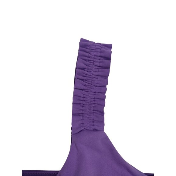 Purple Ruched Strap Sports Bra By Sincerely Jules Active, Size L. - Picture 4 of 9